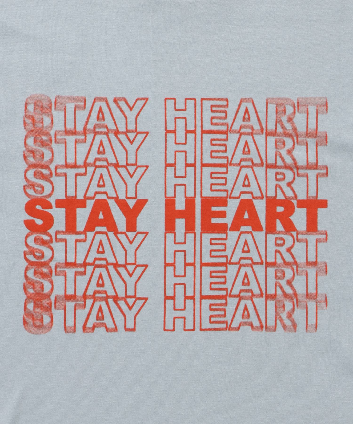 メッセージロゴショート丈Tシャツ / Tシャツ クルーネック 半袖 プリント ぼかしロゴ 【短丈】 ライトブルー