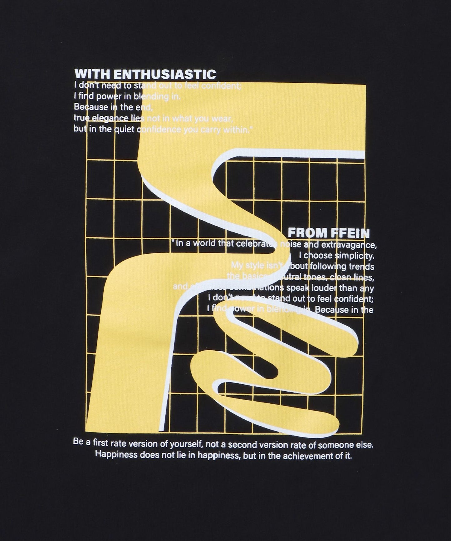 アートデザインショート丈Tシャツ / Tシャツ 短丈 クルーネック 半袖 ブラック
