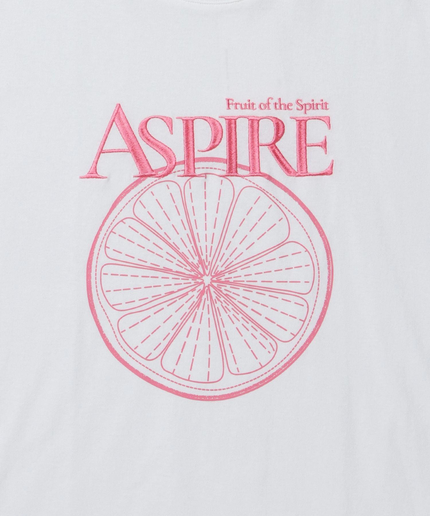 刺繍ロゴフルーツTシャツ / オレンジ Tシャツ クルーネック 半袖 ホワイト