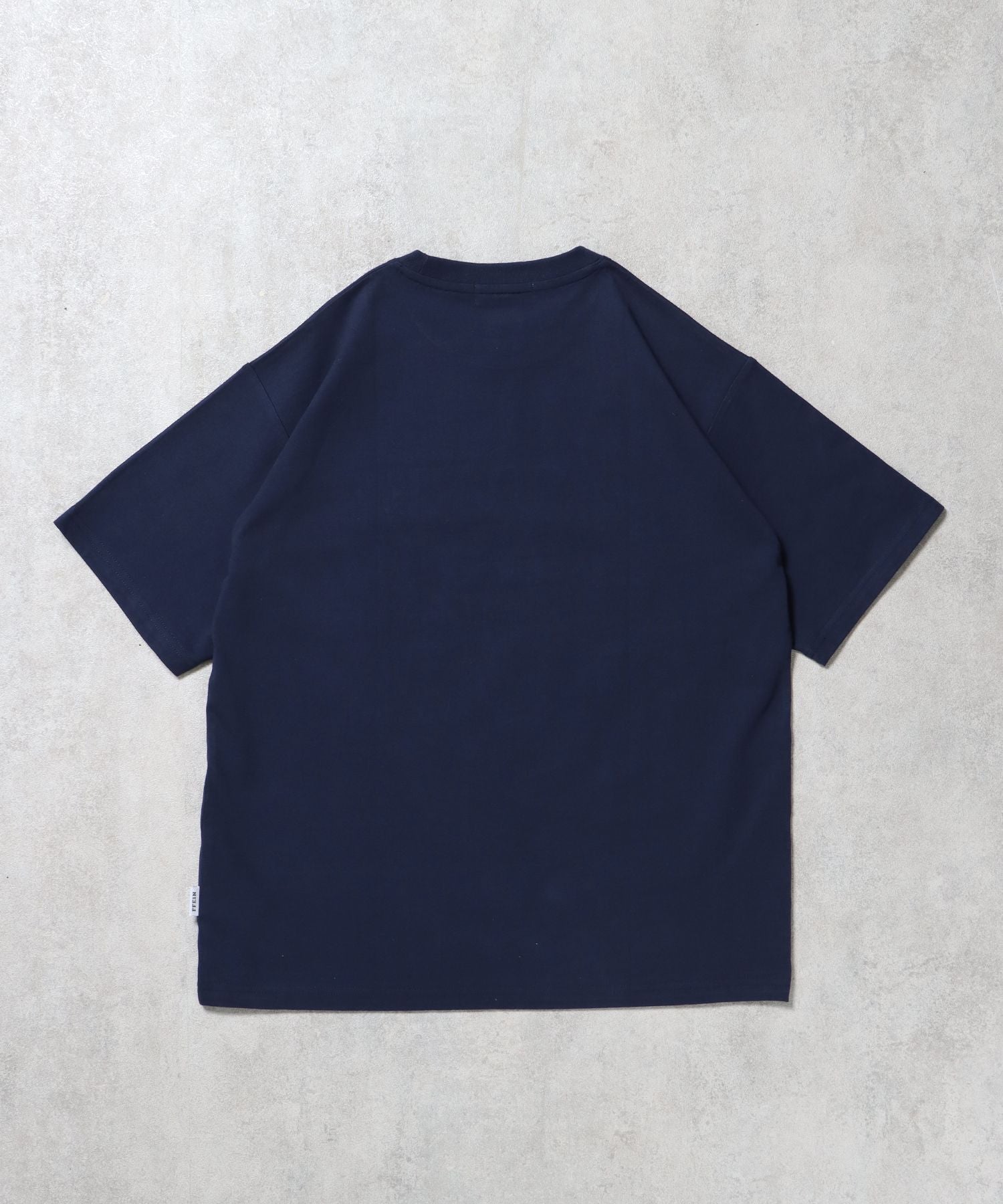 刺繍ロゴフルーツTシャツ / オレンジ Tシャツ 短丈 クルーネック 半袖 ネイビー