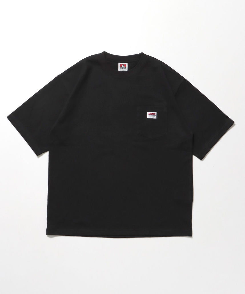 【BEN DAVIS(ベンデイビス)】BIG POCKET TEE ZF / ポケット 半袖 ワンポイント ワイドシルエット ヘビーウエイト クルーネック ブラック