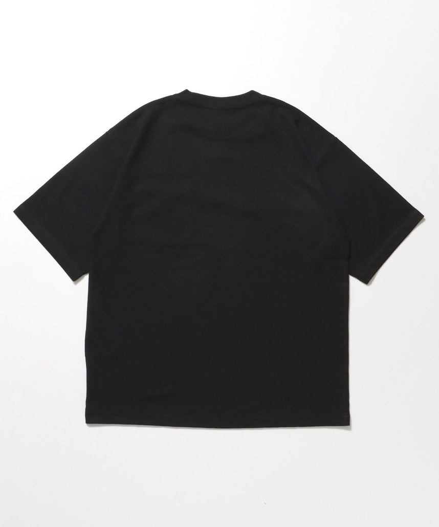 BIG POCKET TEE ZF / ポケット 半袖 ワンポイント ワイドシルエット ヘビーウエイト クルーネック ブラック