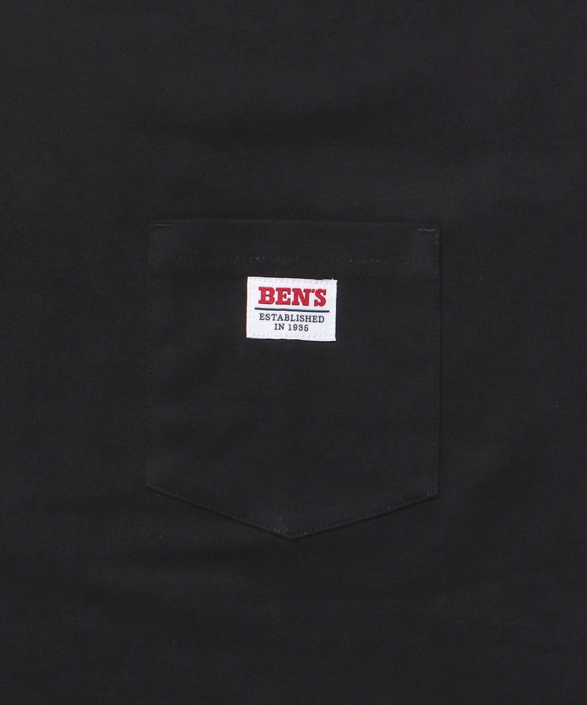 BIG POCKET TEE ZF / ポケット 半袖 ワンポイント ワイドシルエット ヘビーウエイト クルーネック ブラック