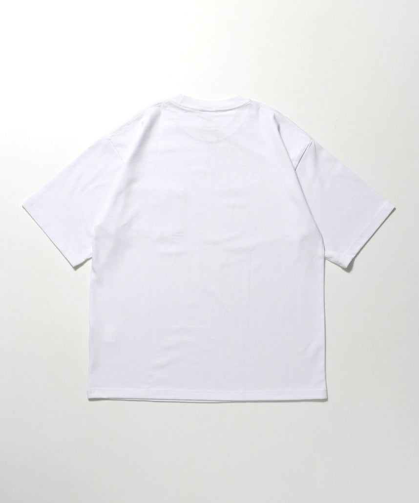 BIG POCKET TEE ZF / ポケット 半袖 ワンポイント ワイドシルエット ヘビーウエイト クルーネック ホワイト