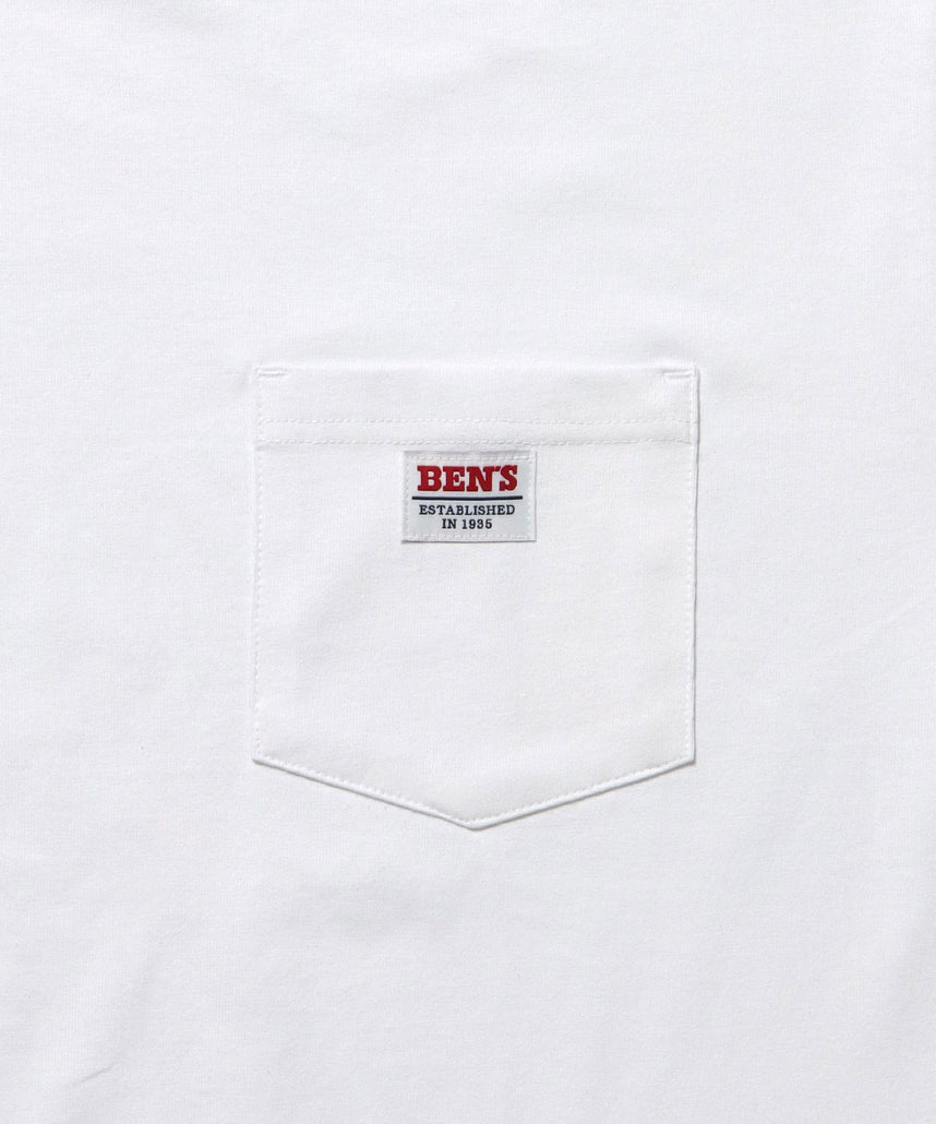 BIG POCKET TEE ZF / ポケット 半袖 ワンポイント ワイドシルエット ヘビーウエイト クルーネック ホワイト