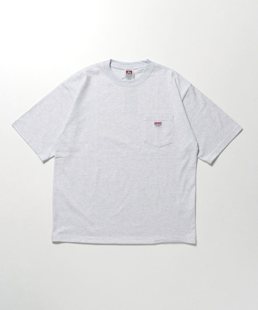 【BEN DAVIS(ベンデイビス)】BIG POCKET TEE ZF / ポケット 半袖 ワンポイント ワイドシルエット ヘビーウエイト クルーネック アッシュグレー