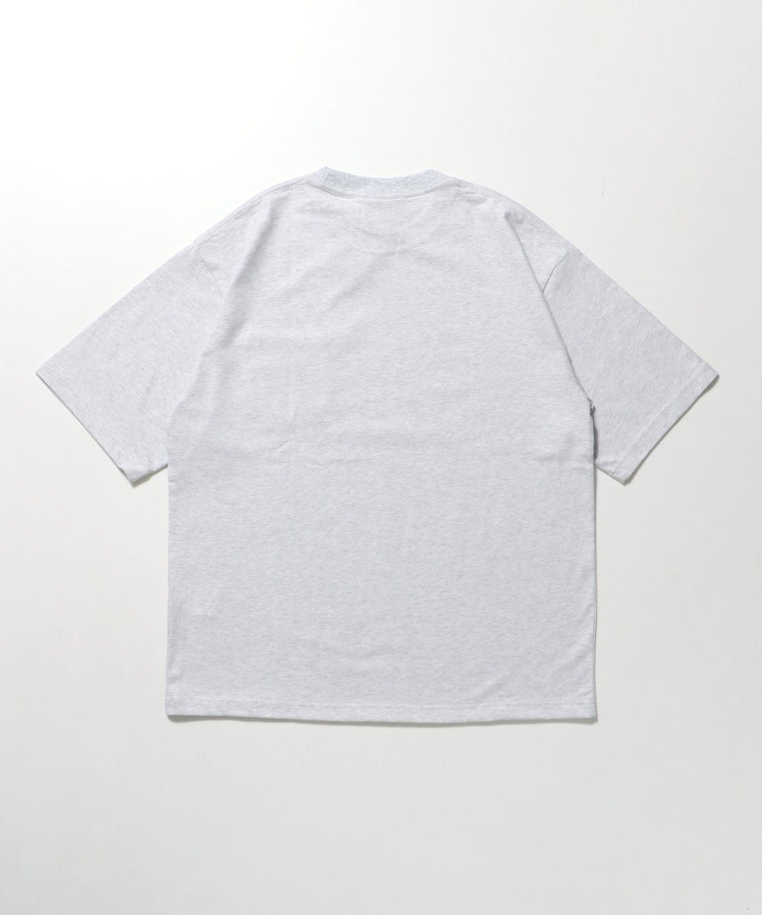BIG POCKET TEE ZF / ポケット 半袖 ワンポイント ワイドシルエット ヘビーウエイト クルーネック アッシュグレー