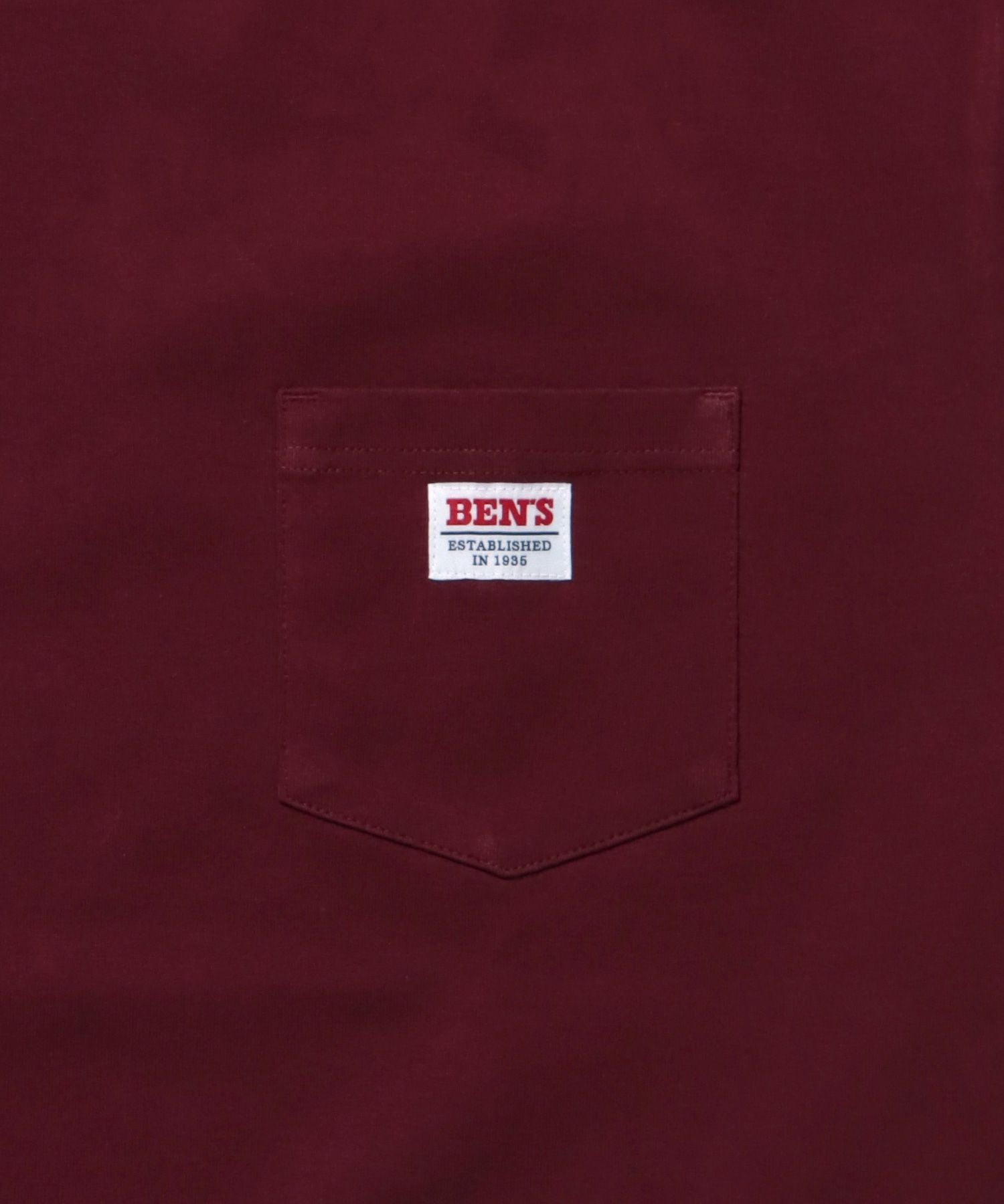 BIG POCKET TEE ZF / ポケット 半袖 ワンポイント ワイドシルエット ヘビーウエイト クルーネック ワイン