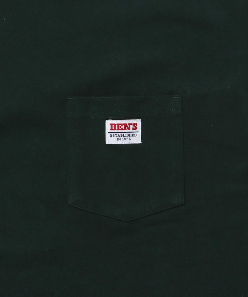 BIG POCKET TEE ZF / ポケット 半袖 ワンポイント ワイドシルエット ヘビーウエイト クルーネック ダークグリーン