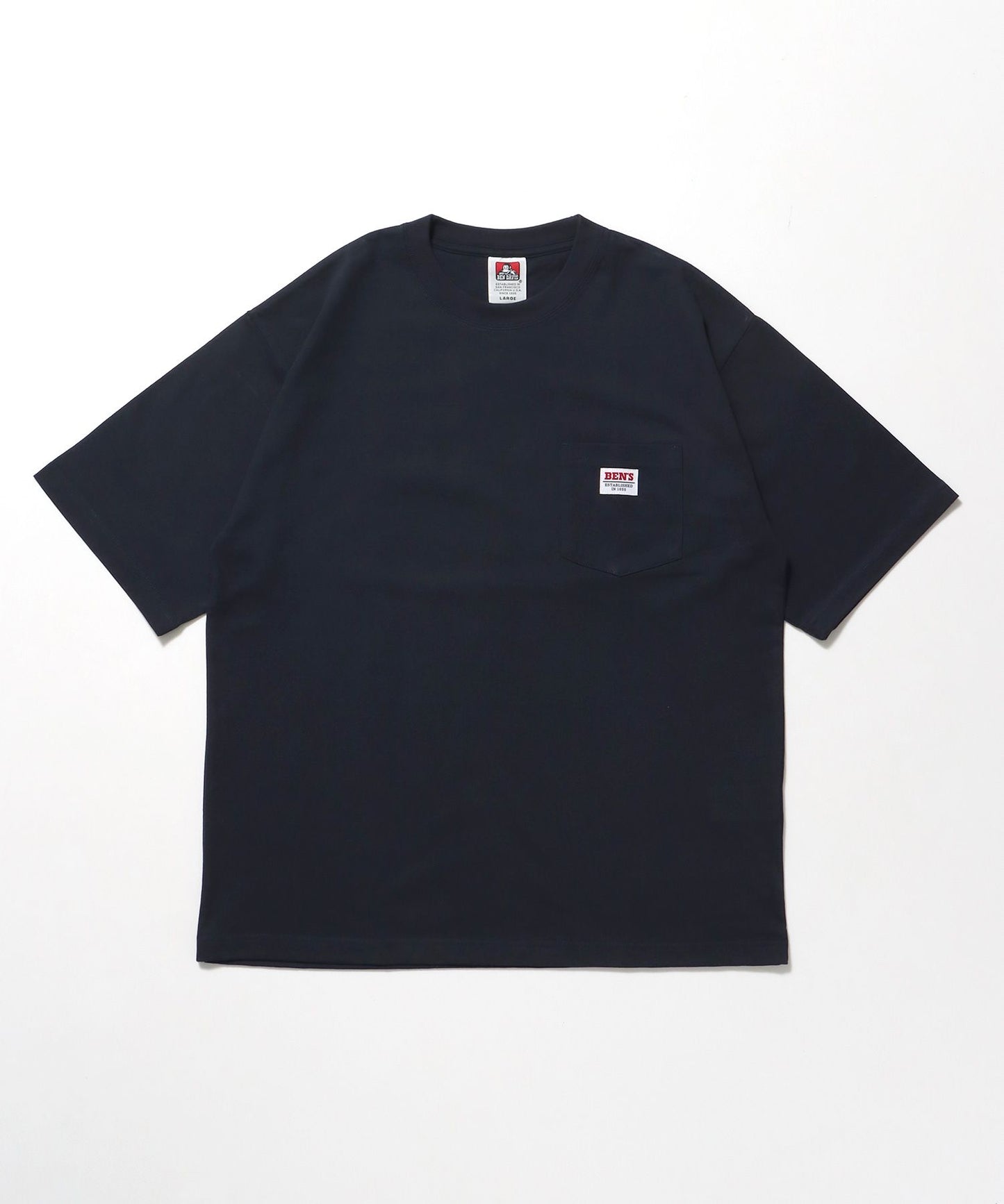 【BEN DAVIS(ベンデイビス)】BIG POCKET TEE ZF / ポケット 半袖 ワンポイント ワイドシルエット ヘビーウエイト クルーネック ネイビー