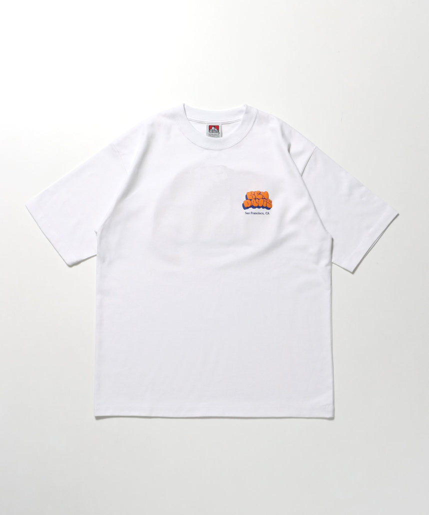 【BEN DAVIS(ベンデイビス)】BUBBLE LOGO TEE NV / Tシャツ クルーネック 半袖 プリント ホワイト
