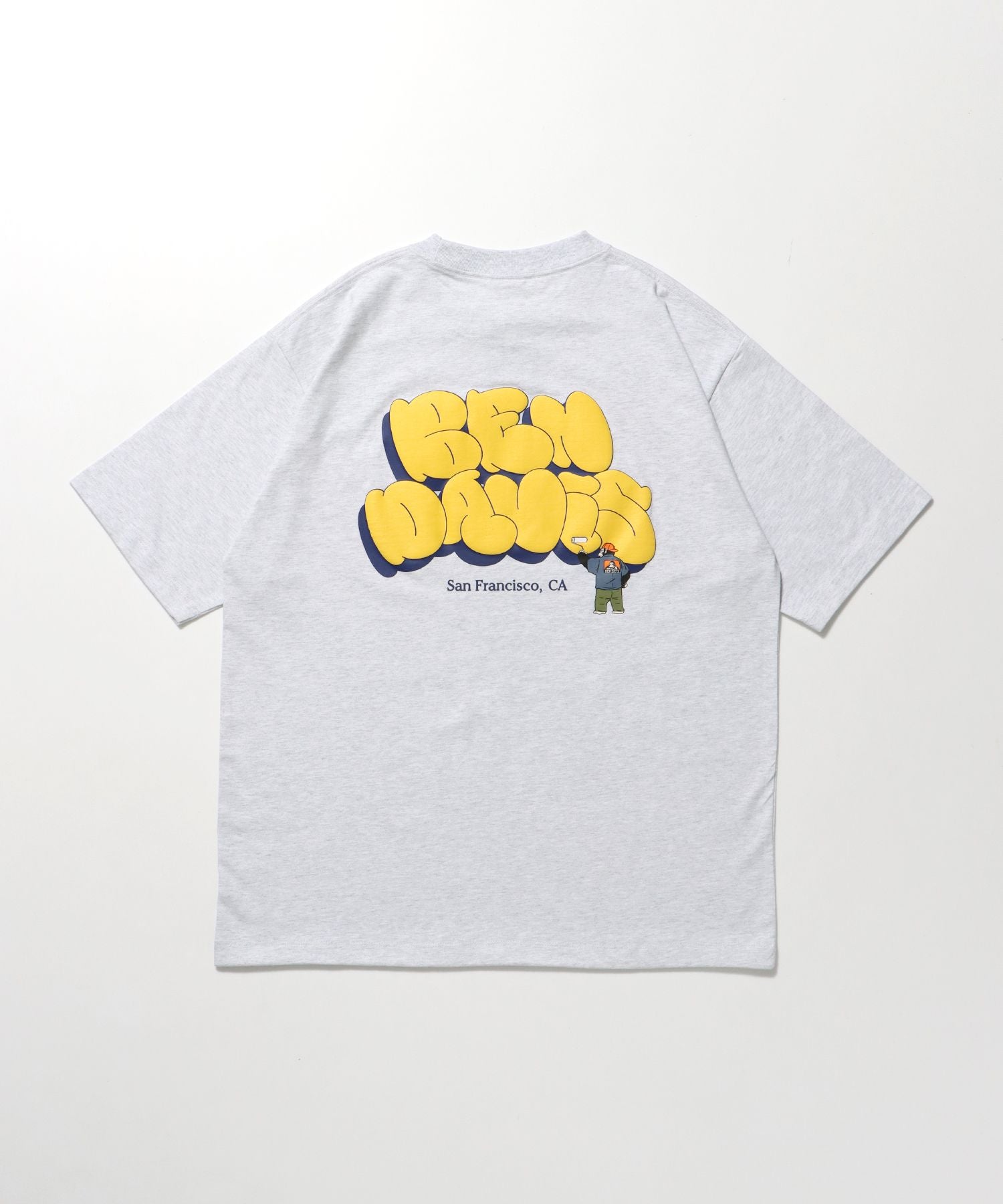 【BEN DAVIS(ベンデイビス)】BUBBLE LOGO TEE NV / Tシャツ クルーネック 半袖 プリント アッシュグレー