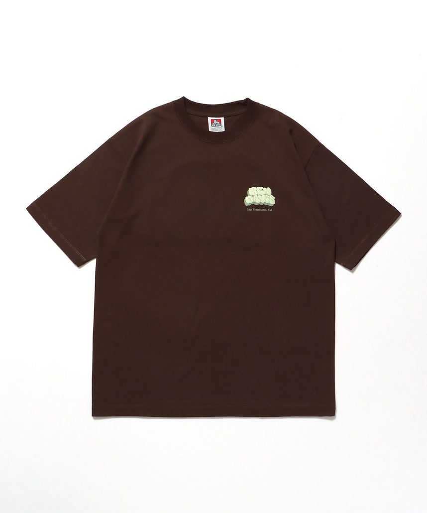【BEN DAVIS(ベンデイビス)】BUBBLE LOGO TEE NV / Tシャツ クルーネック 半袖 プリント ブラウン
