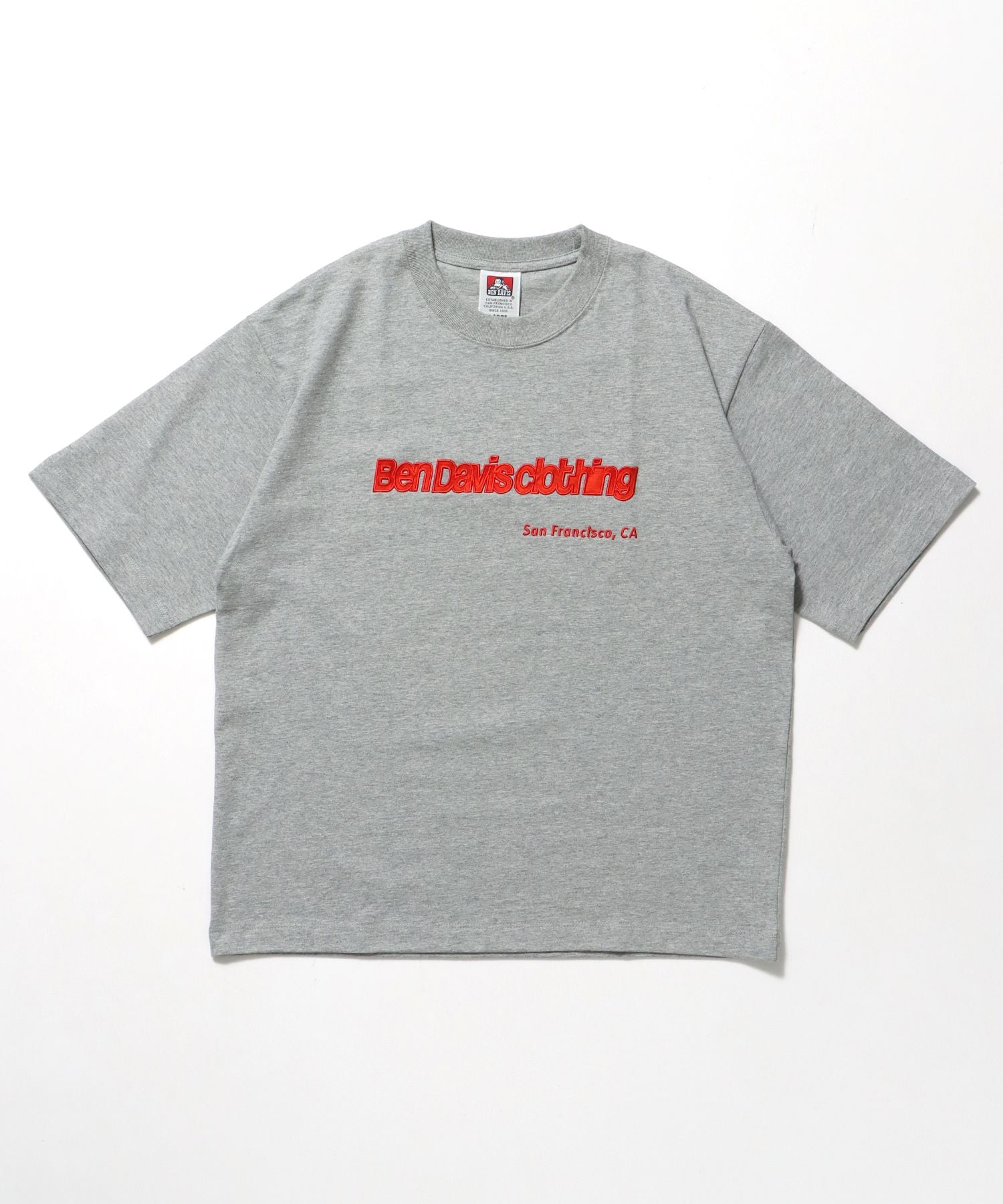 【BEN DAVIS(ベンデイビス)】LETTERED CROPPED TEE NV / Tシャツ 短丈 クルーネック 半袖 グレー