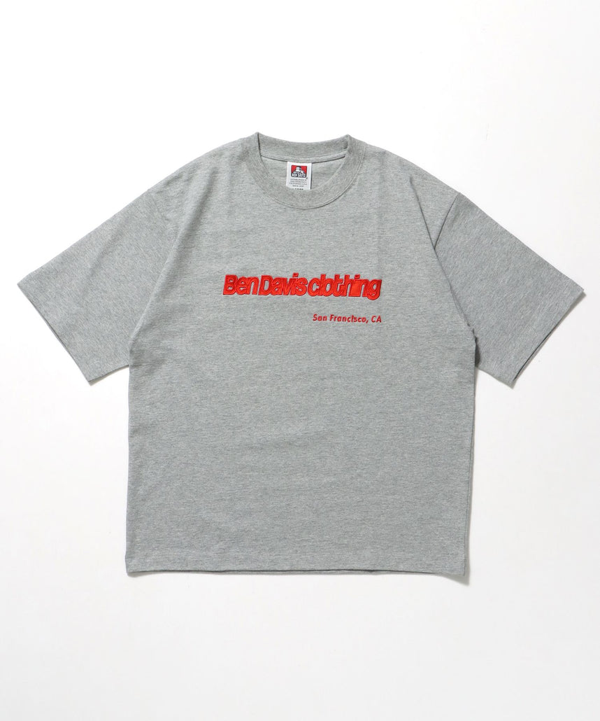 【BEN DAVIS(ベンデイビス)】LETTERED CROPPED TEE NV / Tシャツ 短丈 クルーネック 半袖 グレー