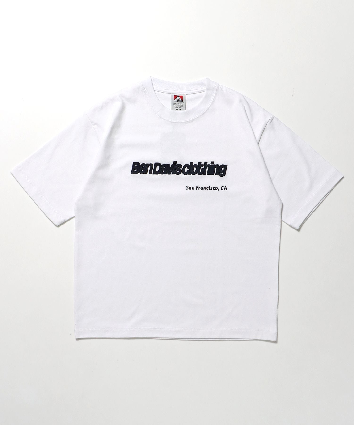 【BEN DAVIS(ベンデイビス)】LETTERED CROPPED TEE NV / Tシャツ 短丈 クルーネック 半袖 ホワイト