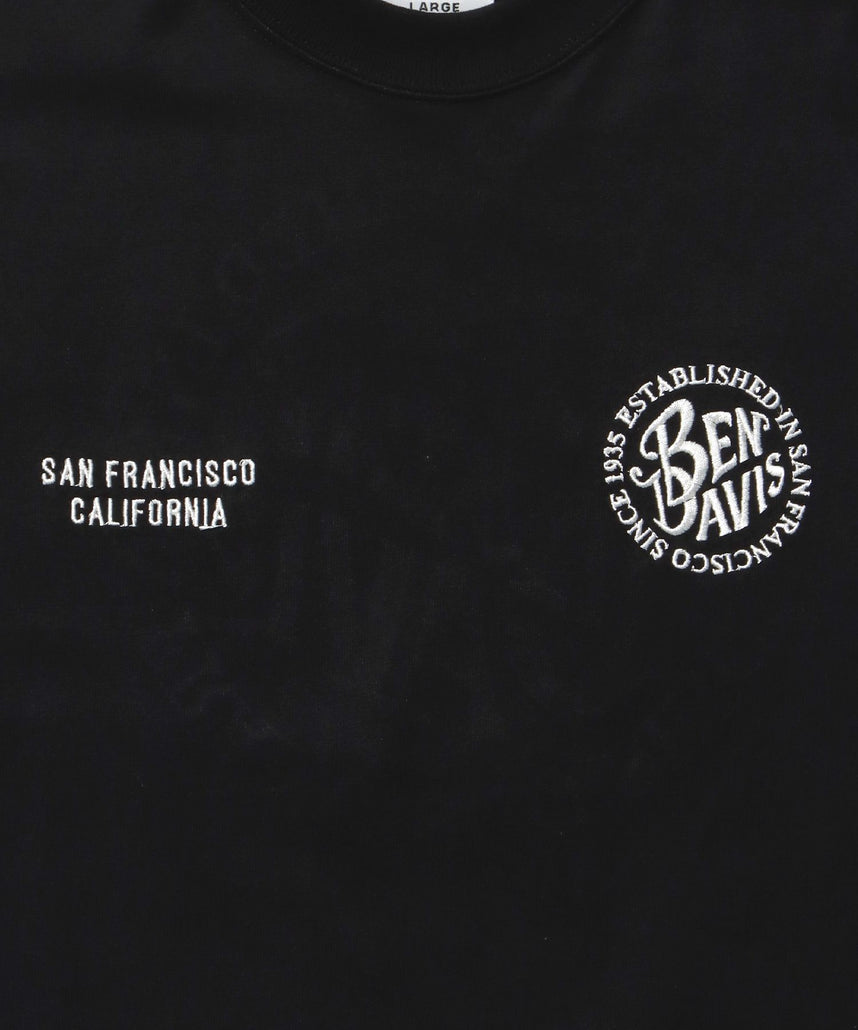 CIRCLE EMB CROPPED TEE NV / Tシャツ 短丈 クルーネック 半袖 ブラック