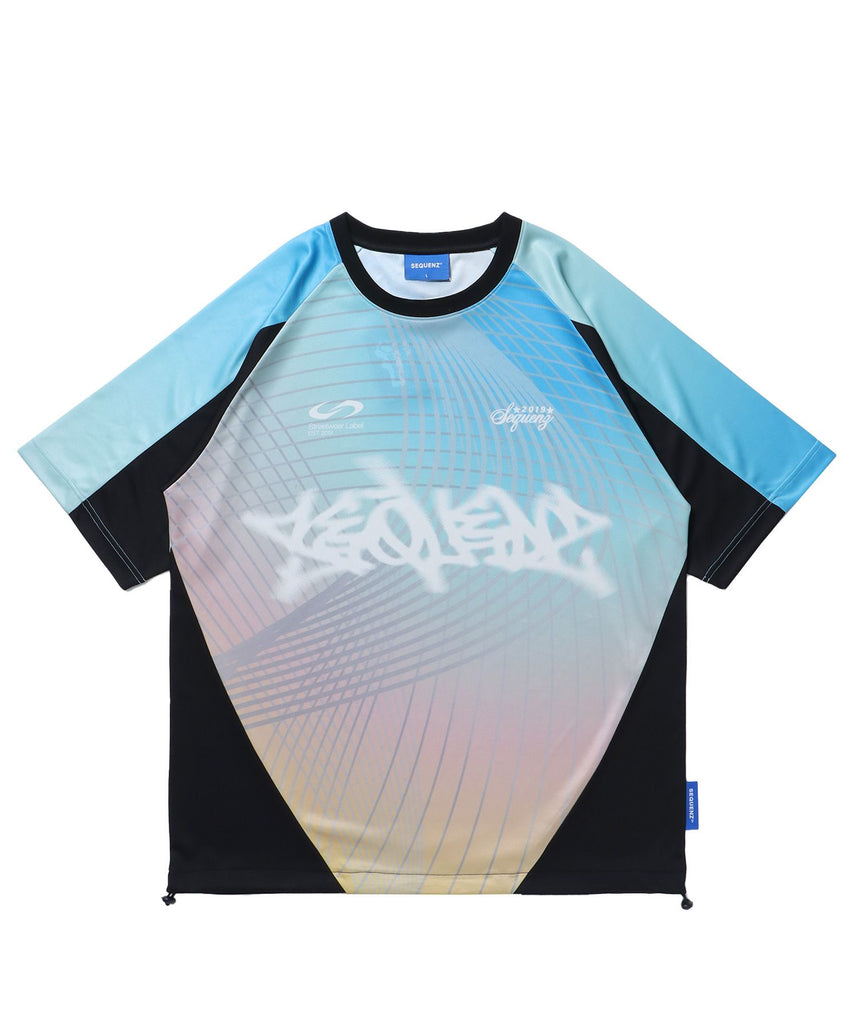 【SEQUENZ(シークエンズ)】SQNZ CLUB T-SHIRTS / Tシャツ 短丈 クルーネック 半袖 ゲームシャツ ドローコード 柄80