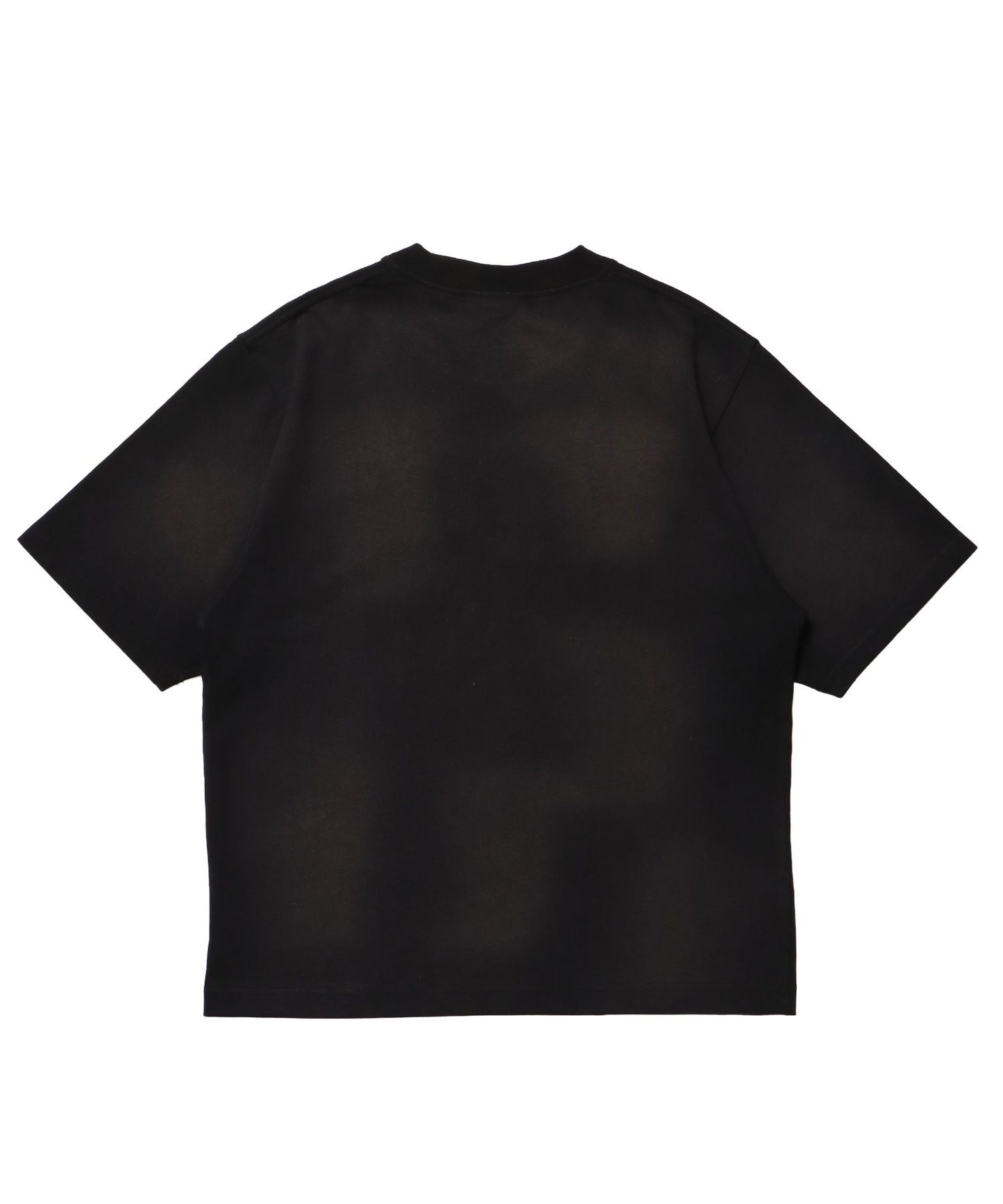 sqnz applique washed tee / Tシャツ 半袖 クルーネック 加工 フリンジ ブラック