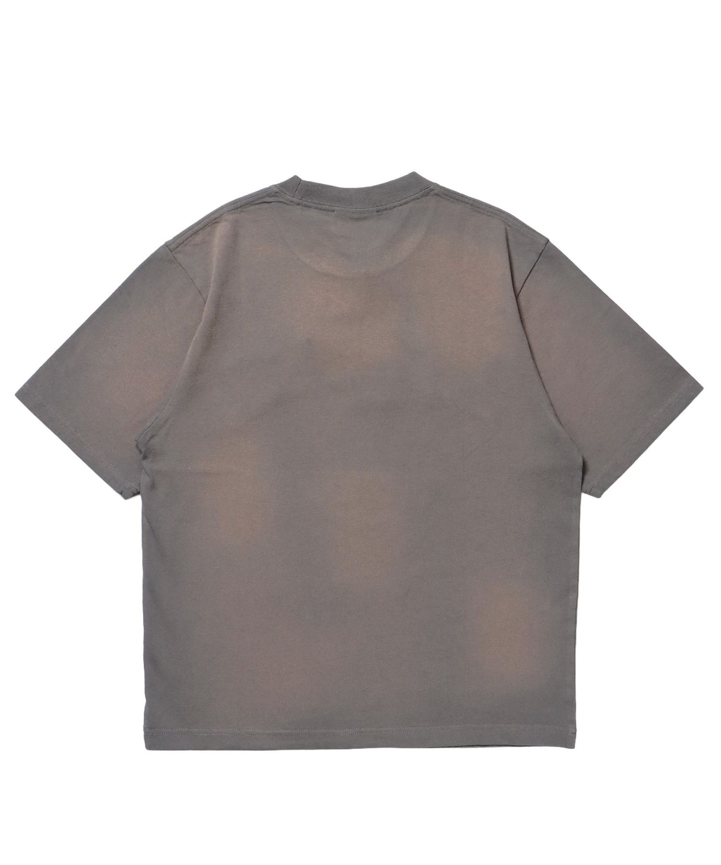 sqnz applique washed tee / Tシャツ 半袖 クルーネック 加工 フリンジ ライトグレー