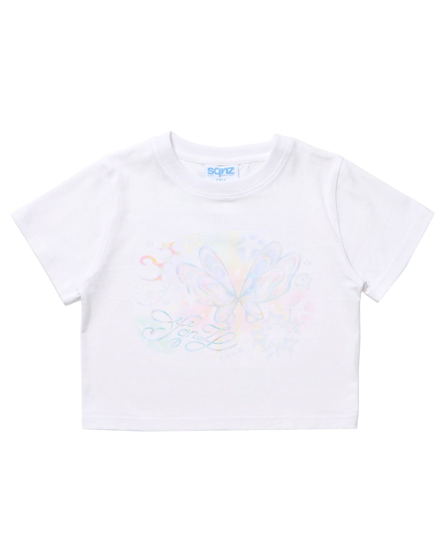 【SEQUENZ(シークエンズ)】sqnz ladies tee / Tシャツ 半袖 クルーネック レディース チビT スタッズ ホワイト