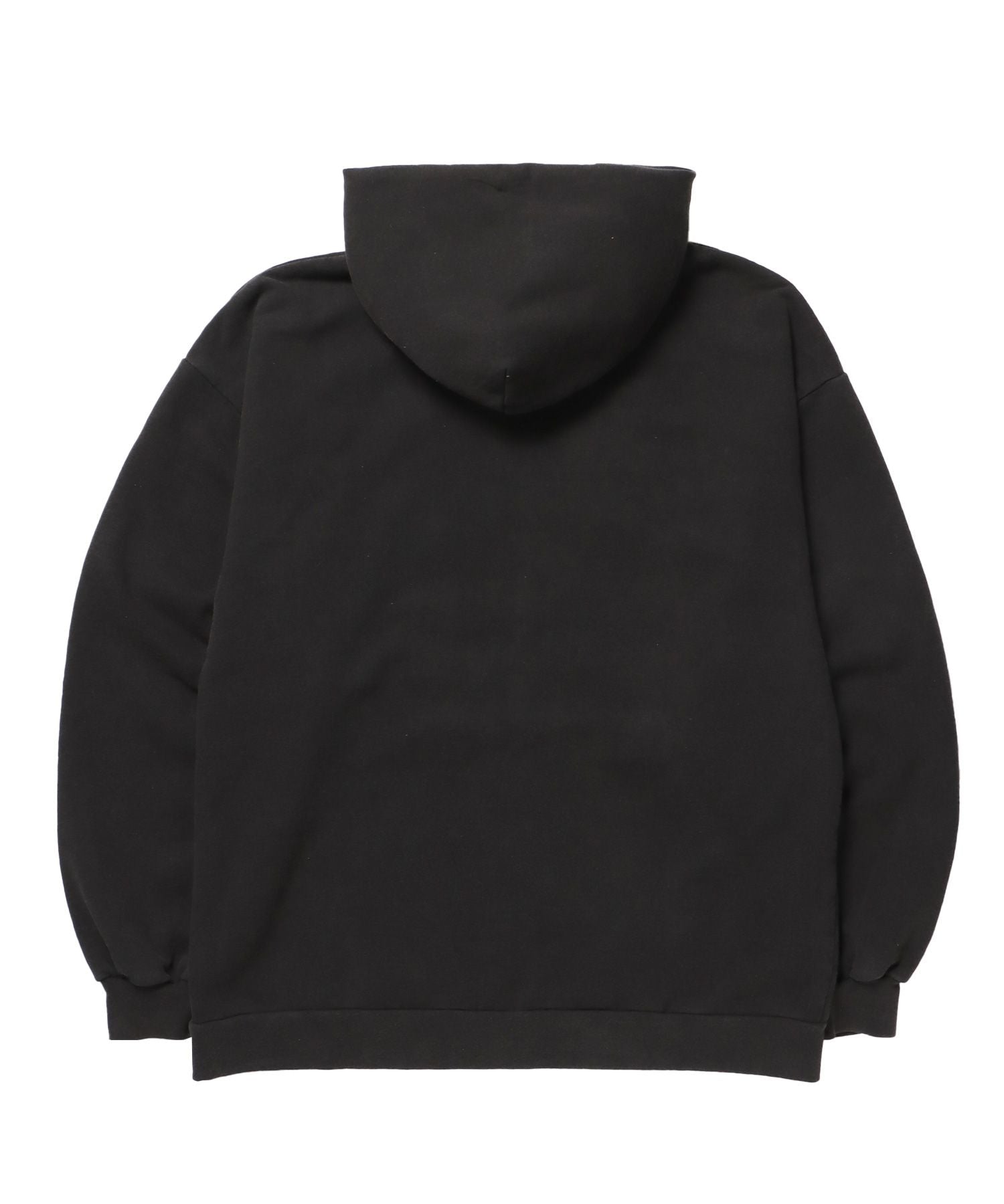 APPLIQUE STONE FADE ZIP P/K / ラインストーン ジップパーカー ダブルジップ 裏起毛 加工 【セットアップ】 ブラック