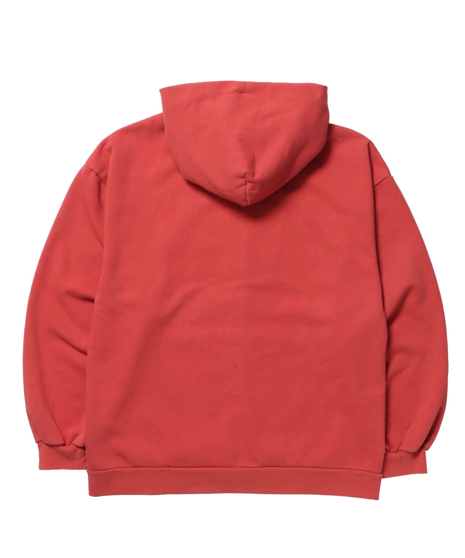 APPLIQUE STONE FADE ZIP P/K / ラインストーン ジップパーカー ダブルジップ 裏起毛 加工 【セットアップ着用可】 レッド
