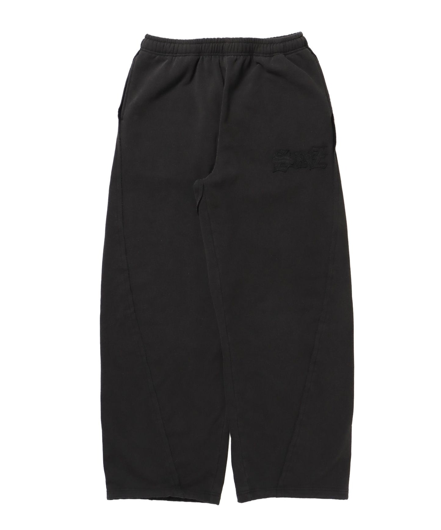 【SEQUENZ(シークエンズ)】WASHED CURVE SWEAT PANTS / カーブ スウェットパンツ 加工 裏起毛 【セットアップ】 ブラック