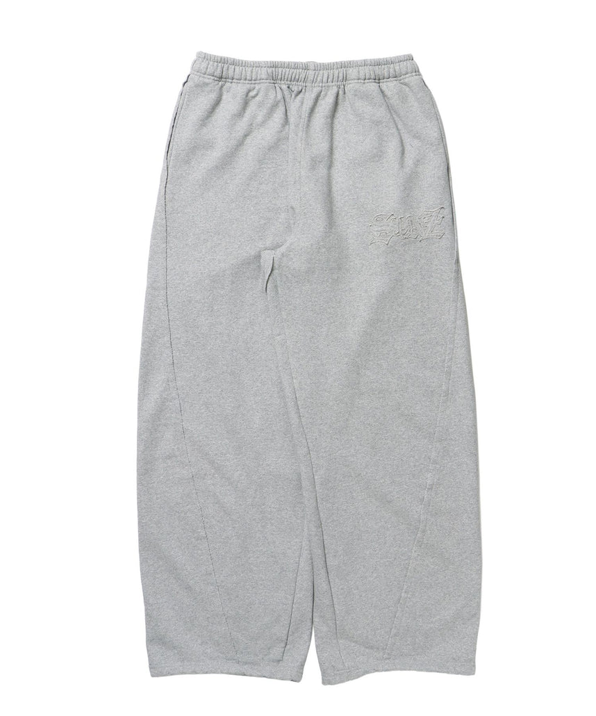 【SEQUENZ(シークエンズ)】WASHED CURVE SWEAT PANTS / カーブ スウェットパンツ 加工 裏起毛 【セットアップ】 グレー