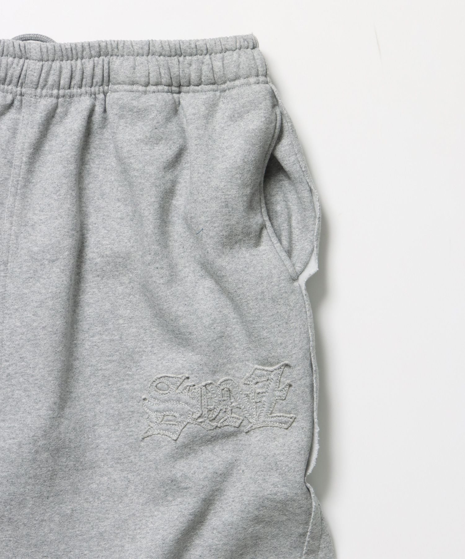 WASHED CURVE SWEAT PANTS / カーブ スウェットパンツ 加工 裏起毛 【セットアップ】 グレー