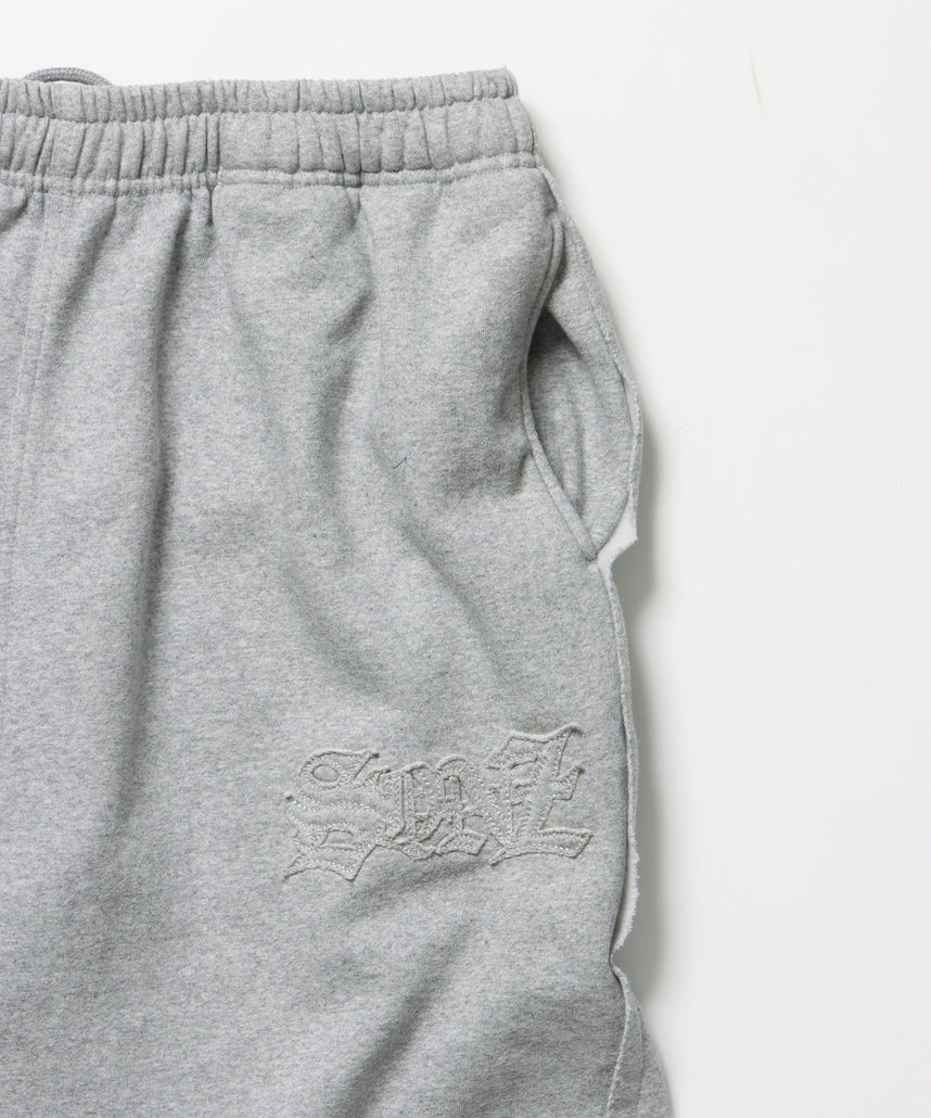 WASHED CURVE SWEAT PANTS / カーブ スウェットパンツ 加工 裏起毛 【セットアップ】 グレー