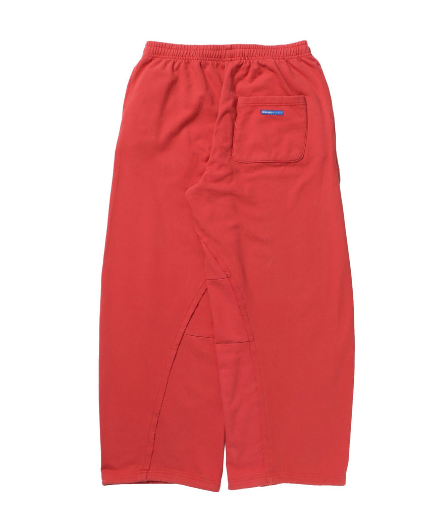 WASHED CURVE SWEAT PANTS / カーブ スウェットパンツ 加工 裏起毛 【セットアップ】 レッド