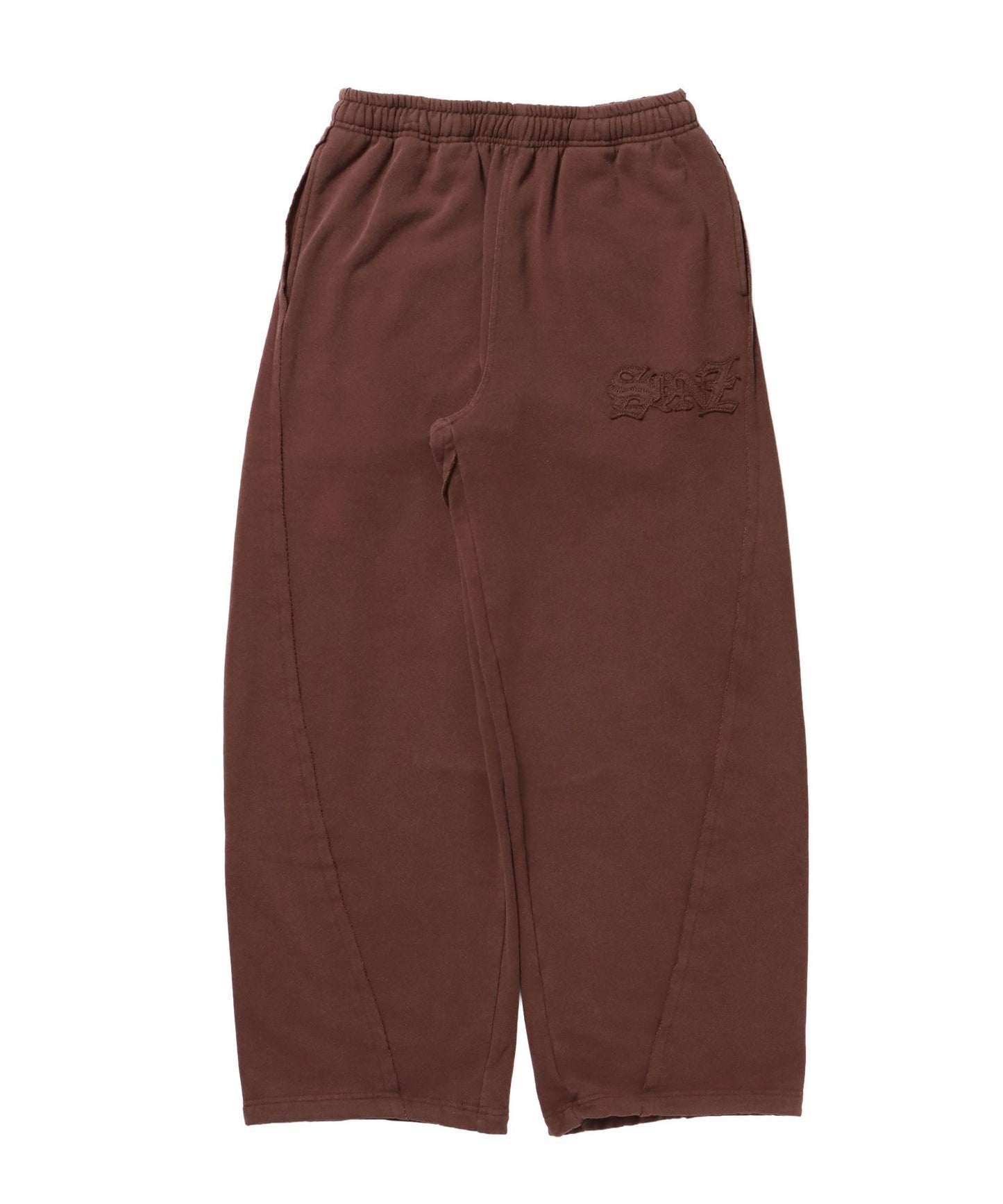 【SEQUENZ(シークエンズ)】WASHED CURVE SWEAT PANTS / カーブ スウェットパンツ 加工 裏起毛 【セットアップ】 モカ