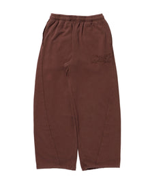 WASHED CURVE SWEAT PANTS / カーブ スウェットパンツ 加工 裏起毛 【セットアップ着用可】 モカ