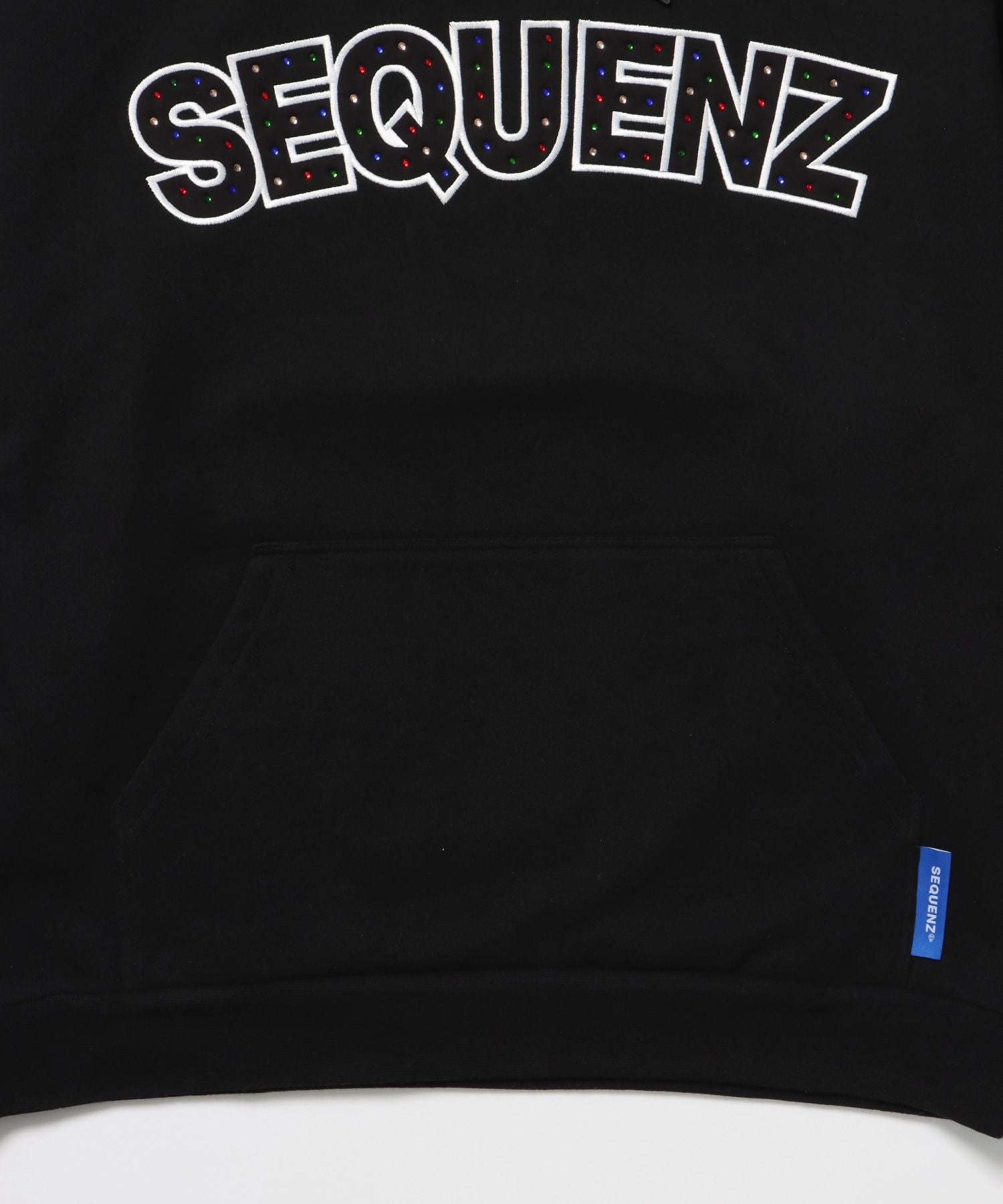 SO LOGO APPLIQUE STONE P/K / ワッペン ラインストーン パーカー スウェット 裏起毛 ブラック