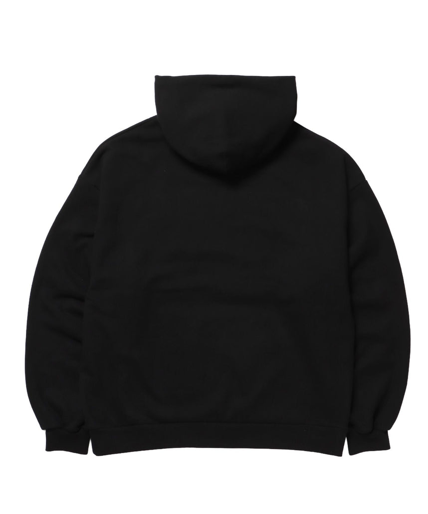 SO LOGO APPLIQUE STONE P/K / ワッペン ラインストーン パーカー スウェット 裏起毛 ブラック