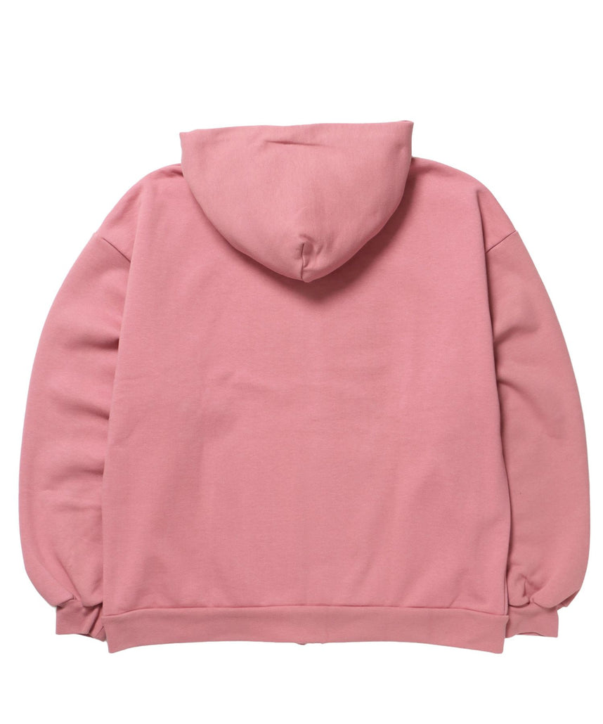 RHINE STONE ZIP P/K / ラインストーン ジップパーカー 裏起毛 フーディ スウェット ピンク