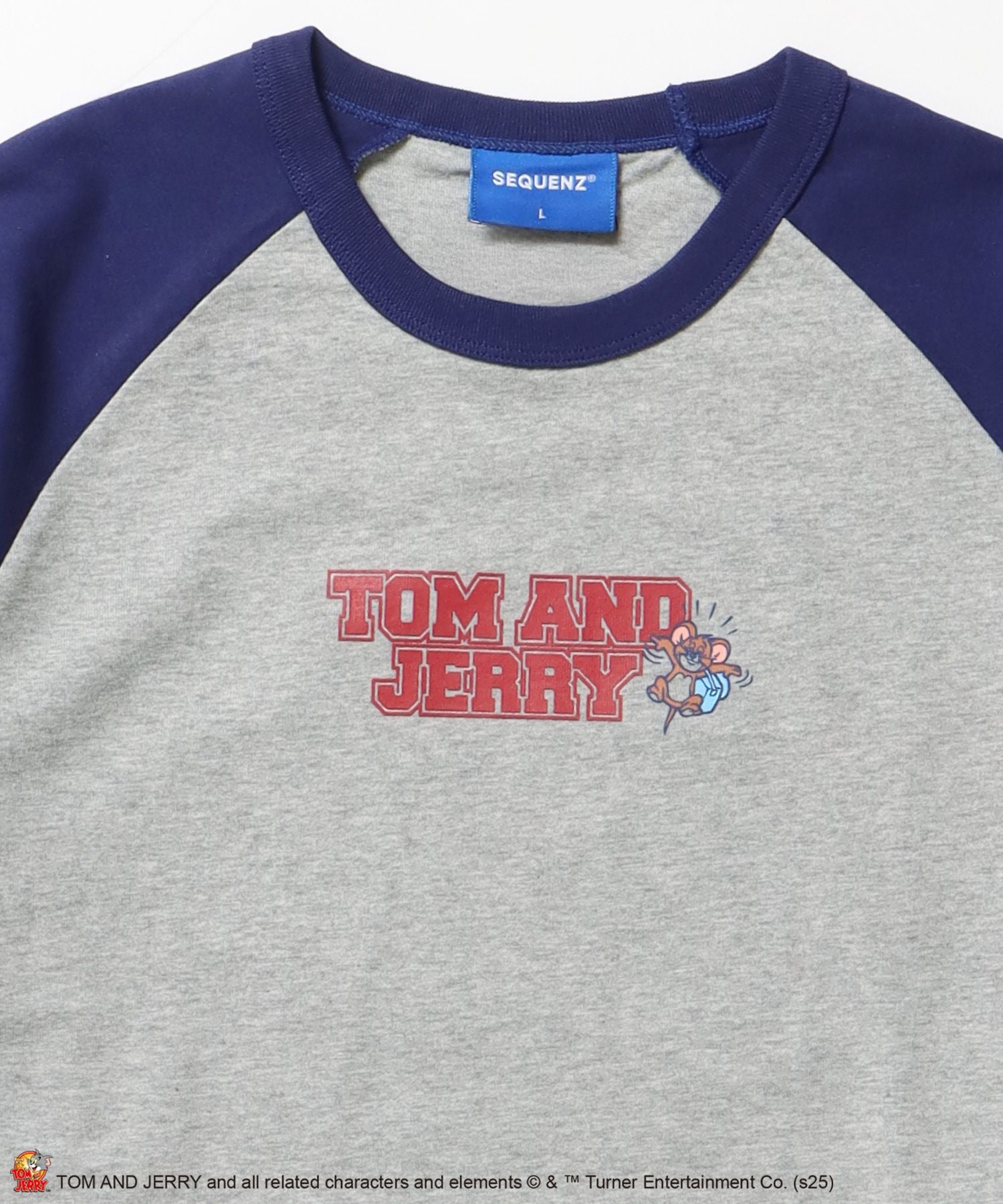 TJ HEART VINTAGE RAGLAN TEE / トムとジェリー ラグランTシャツ 長袖 クルーネック プリント 刺繍 ネイビー