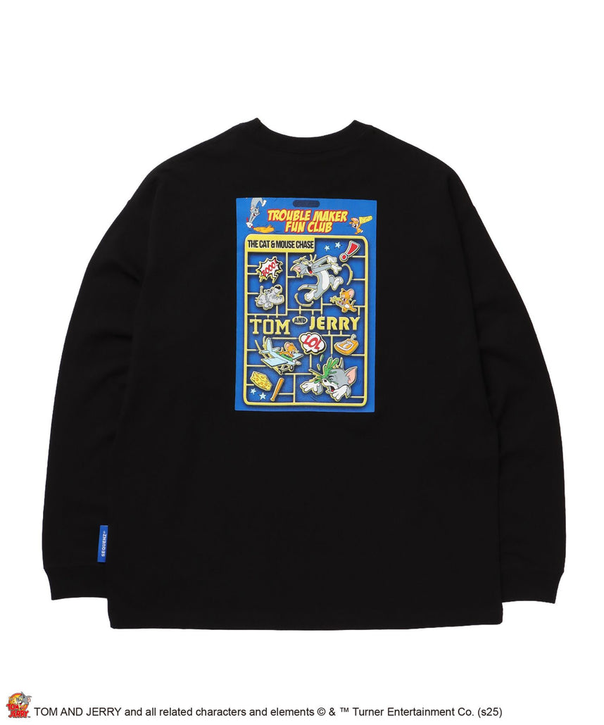 【SEQUENZ(シークエンズ)】TJ PLASTIC MODEL L/S TEE / トムとジェリー ロンT 長袖 クルーネック プリント ブラック