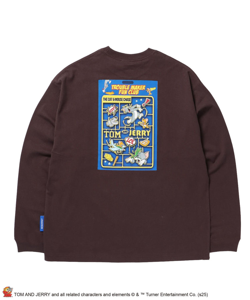 【SEQUENZ(シークエンズ)】TJ PLASTIC MODEL L/S TEE / トムとジェリー ロンT 長袖 クルーネック プリント ダークブラウン