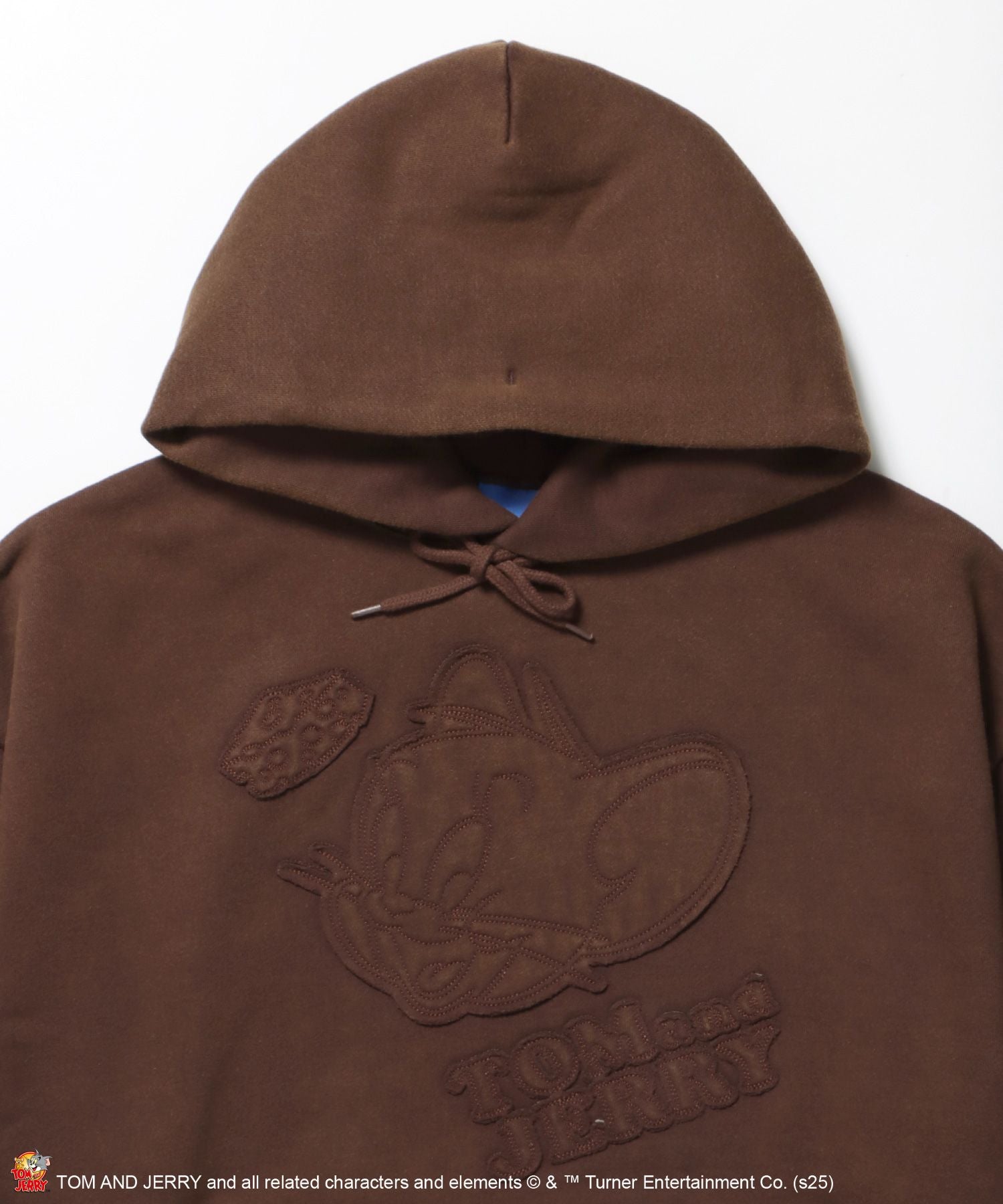 TJ APPLIQUE WASHED PK / トムとジェリー パーカー 加工 ワッペン 裏起毛 フーディ ブラウン