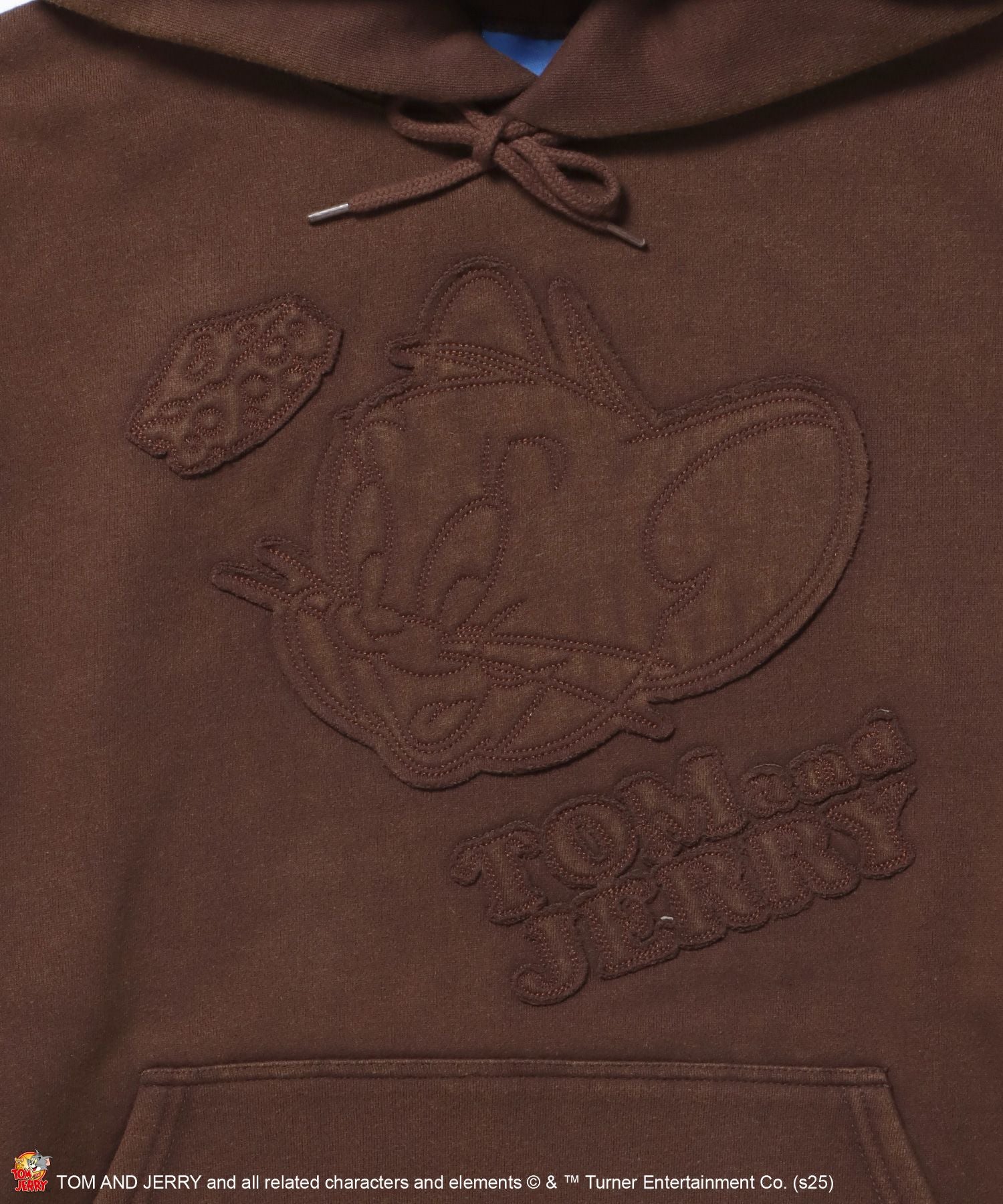 TJ APPLIQUE WASHED PK / トムとジェリー パーカー 加工 ワッペン 裏起毛 フーディ ブラウン