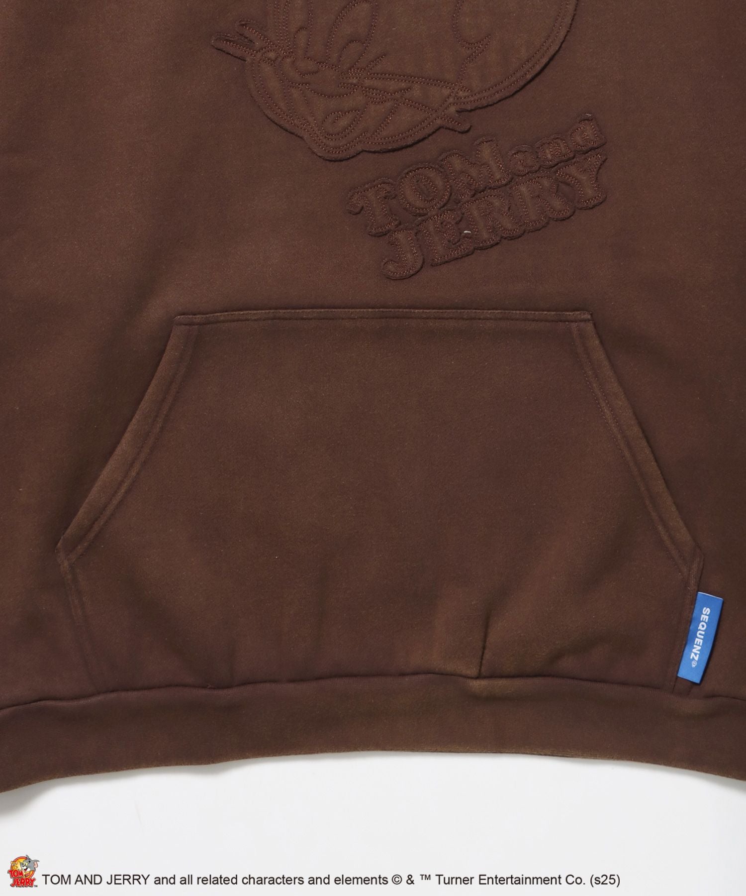 TJ APPLIQUE WASHED PK / トムとジェリー パーカー 加工 ワッペン 裏起毛 フーディ ブラウン