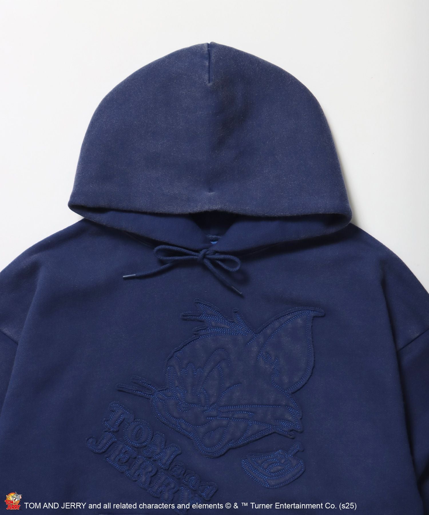 TJ APPLIQUE WASHED PK / トムとジェリー パーカー 加工 ワッペン 裏起毛 フーディ ロイヤルブルー