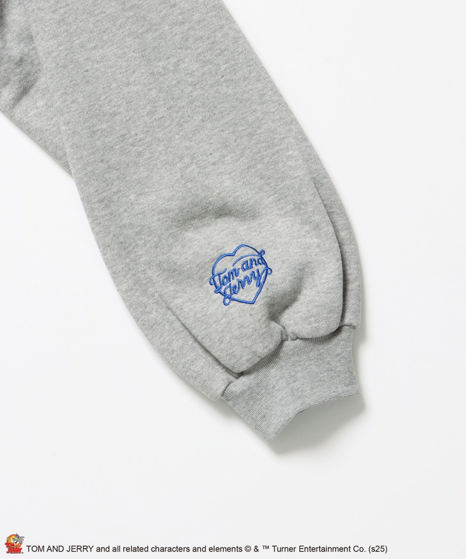 TJ JERRY AND TUFFY EMB. PK / トムとジェリー パーカー 刺繍 裏起毛 プリント グレー