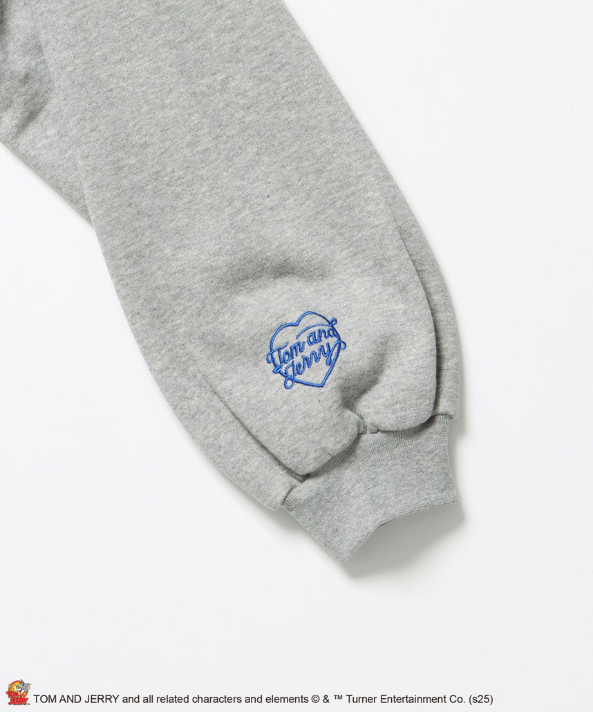 TJ JERRY AND TUFFY EMB. PK / トムとジェリー パーカー 刺繍 裏起毛 プリント グレー