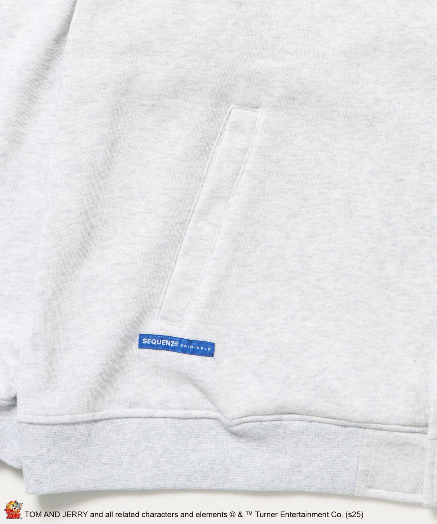 TJ RAMUNE SHOT SNAP HOODIE / トムとジェリー スナップフーディ パーカー 刺繍 裏起毛 アッシュグレー