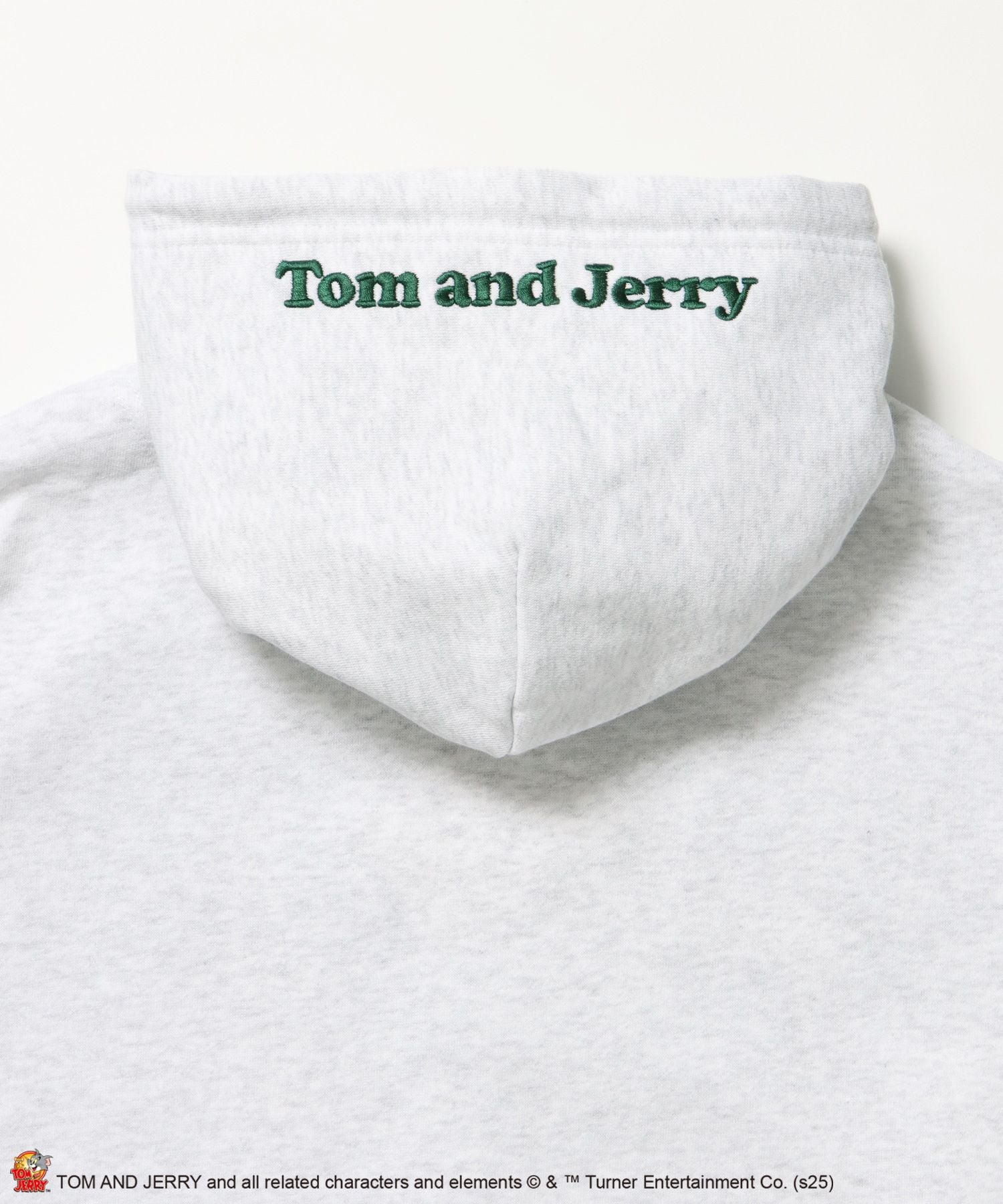 TJ RAMUNE SHOT SNAP HOODIE / トムとジェリー スナップフーディ パーカー 刺繍 裏起毛 アッシュグレー