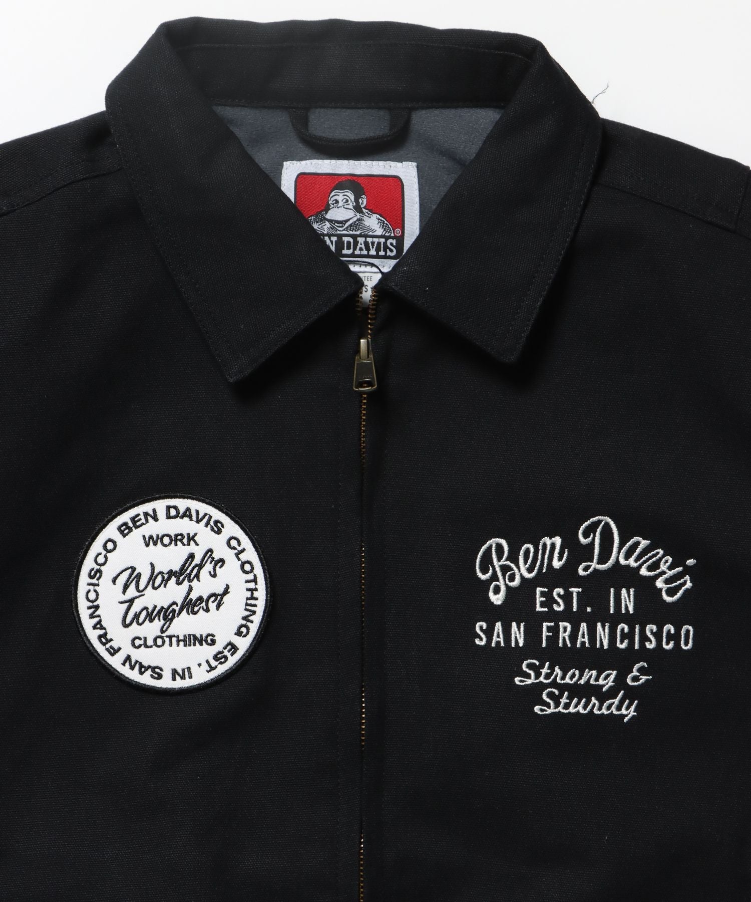 COTTON DUCK SOUVENIR JACKET / ジャケット ダック ジップ ワッペン 刺繍 ブラック
