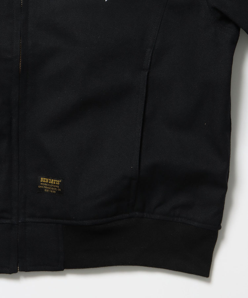 COTTON DUCK SOUVENIR JACKET / ジャケット ダック ジップ ワッペン 刺繍 ブラック